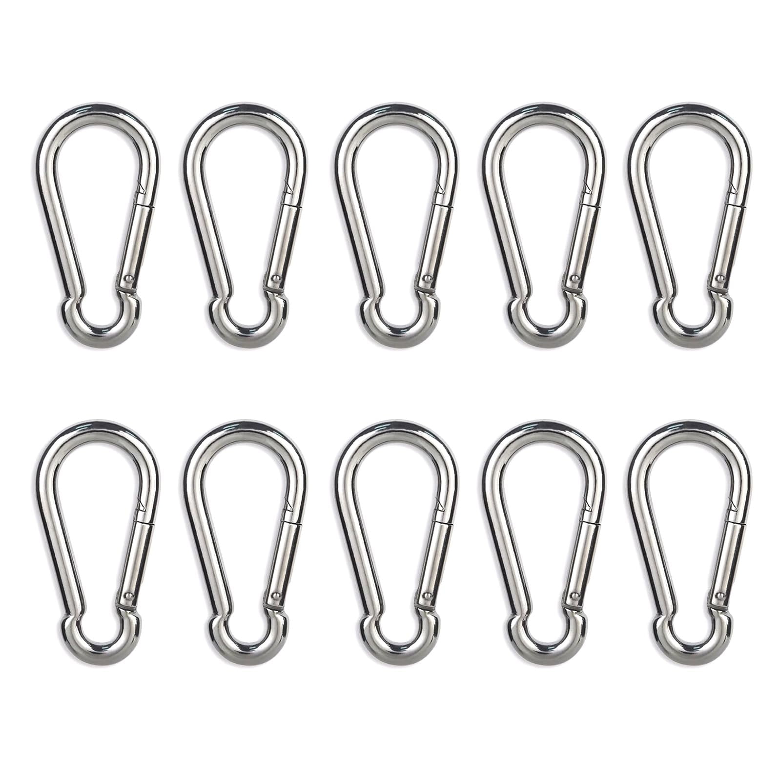 Heavy Duty Carabiner Clips 10 Pack, 2.36 Inch Stainless Steel Spring ...