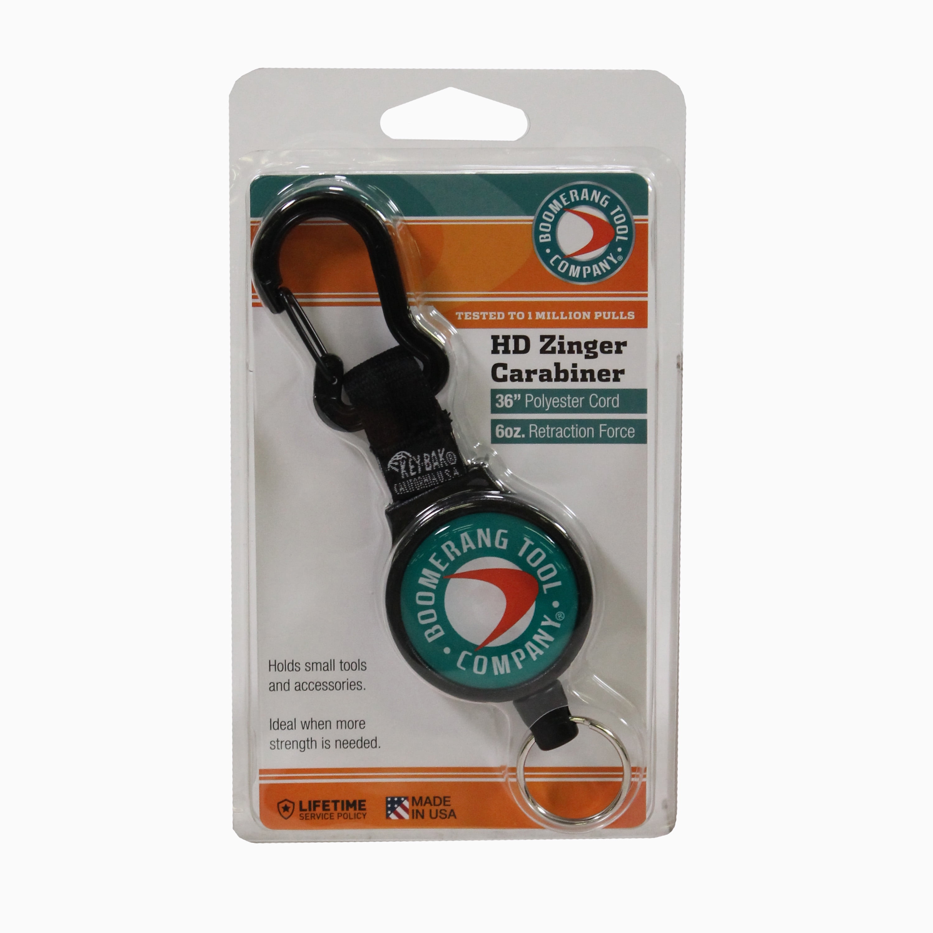 Heavy Duty Carabiner Zinger with 36 Retractable Kevlar Cord and
