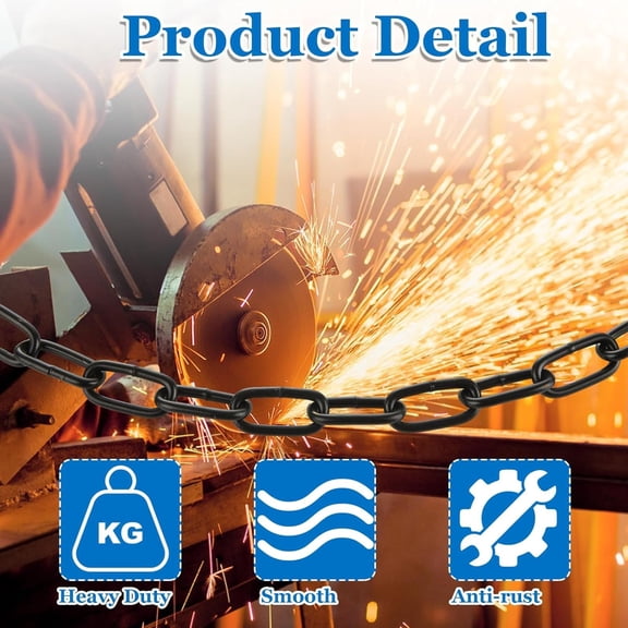 Heavy Duty Carbon Steel Chain 1/8" x 26.25 Feet for Hanging Fixtures, Lamps, Chandeliers, and More