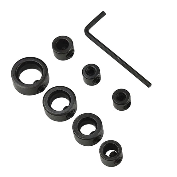 Heavy Duty Carbon Steel Drill Bit Depth Stop Collar Set Adjustable Positioners