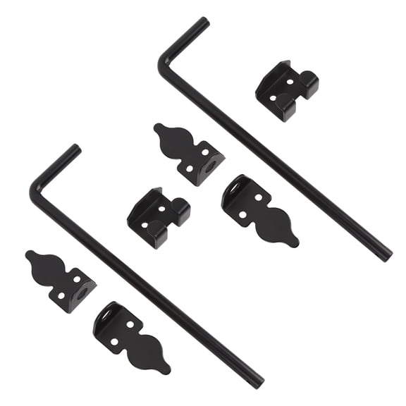 Heavy Duty Carbon Steel Gate Ground Latch Cane Bolt for Double Doors Wood Fence Metallic Drop Rod Hardware Pack of 2, 12 Inches / 30.48 cm