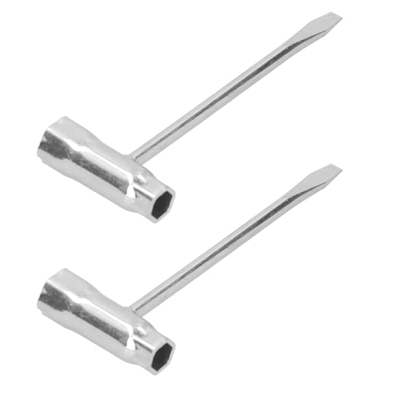 Heavy Duty Carbon Steel T-Shape Chainsaw Combo Socket Wrench Spanner Tool Kit, 13 x 19mm Dual Ended Spark Plug Sleeve Maintenance Hand Tools (2-Piece Pack)