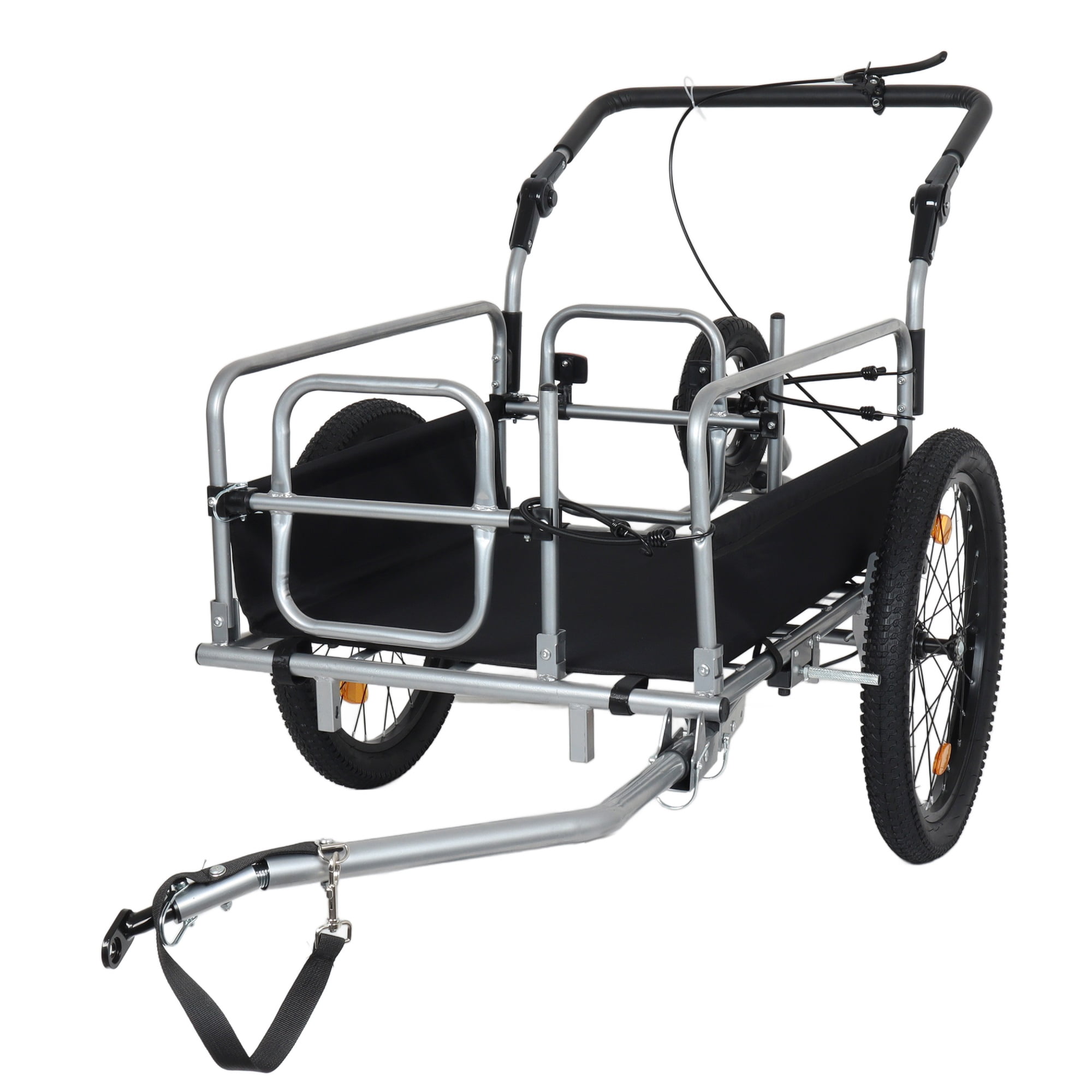 Heavy-Duty Cargo Bike Trailer,E-Bike Compatible Steel Frame,110lb Capacity W/Suspension,20 Inch Pneumatic Tire,for Outdoor Hauling Shopping Camping Storage