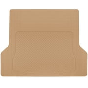 BDK Heavy Duty Rubber Car Cargo Trunk Mat, All-Weather Trimmable Liner, Universal Auto Cargo Protection, for SUV Sedan Van Truck, Beige