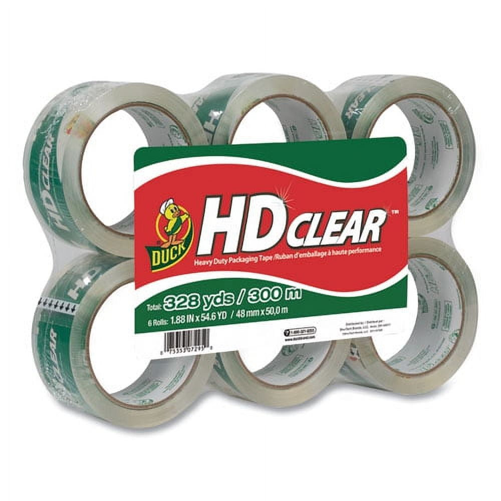 Heavy-Duty Carton Packaging Tape, 3" Core, 1.88" X 55 Yds, Clear, 6/pack | Bundle of 2 Packs