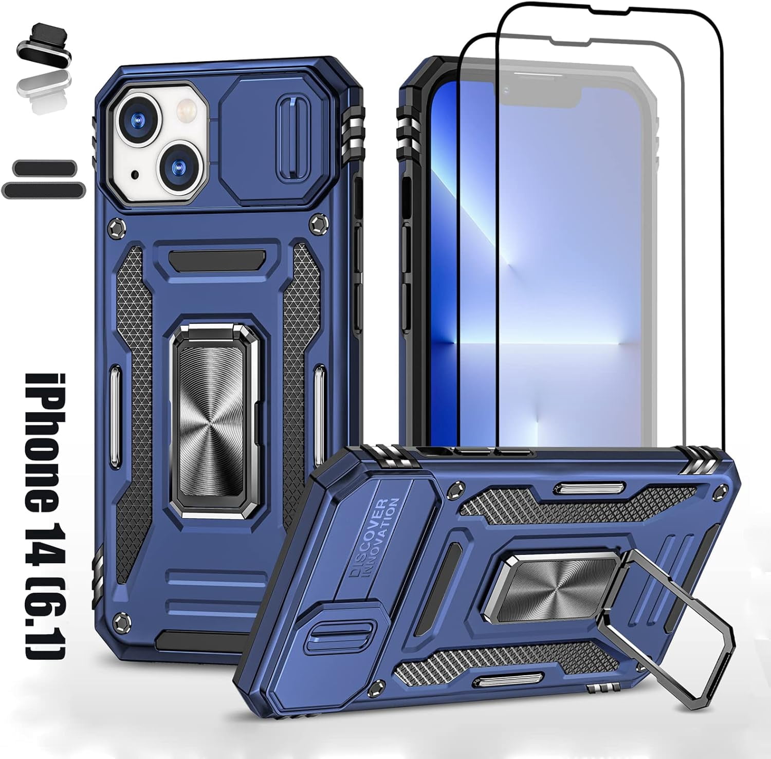 Heavy Duty Case for Apple iPhone 14, Military Grade Dual Layer Hybrid ...
