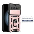 thumbnail image 1 of Heavy Duty Case for Google Pixel 8 Pro with Camera Lens Sliding Cover & Ring Holder Kickstand, Shockproof Rugged PC + Soft TPU Hybrid Magnetic Car Mount Case for Google Pixel 8 Pro, Rosegold, 1 of 10