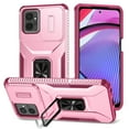 thumbnail image 1 of Heavy Duty Case for Motorola Moto G Play 4G 2024, Military Grade Dual Layer Hybrid Rubber Bumper with Sliding Camera Cover,Built-in 360 Degree Swivel Stand Car Magnetic - Pink, 1 of 8