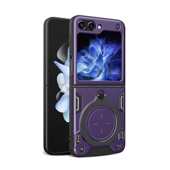 Heavy Duty Case for Motorola Moto Razr 2024, Camera Lens Sliding Cover with Hidden Bracket Magnetic Car Mount Holder, Rugged Military Grade Shockproof Lens Protection Case for Moto Razr 2024, 6 Color