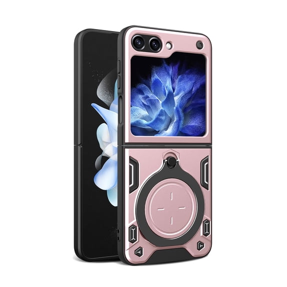 Heavy Duty Case for Motorola Razr 60 Ultra with Hidden Stand, Camera Lens Sliding Cover, Magnetic Car Mount Holder, Rugged Military Grade Shockproof Case for Motorola Razr 60 Ultra, Pink
