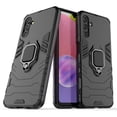 thumbnail image 1 of Heavy Duty Case for Samsung Galaxy A14 5G, Rugged PC + Soft Silicone Hybrid Metal Ring Holder Kickstand Cover Military Grade Dual-Layers Armor Shockproof Anti-Scratches Protective Case,Black, 1 of 6