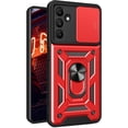 thumbnail image 1 of Heavy Duty Case for Samsung Galaxy A15 5G with Slide Camera Cover & Magnetic Rotatable Ring Kickstand, Military Grade Shockproof Protection Phone Case for Samsung Galaxy A15 5G SJ-Red, 1 of 10