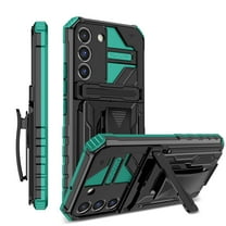 Heavy Duty Case for Samsung Galaxy A15, Hybrid Military Grade Shockproof Rugged Cover with Hidden Bracket Removable Belt Clip Heat Dissipation Anti-Fall Case for Samsung Galaxy A15, Darkgreen