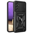 thumbnail image 1 of Heavy Duty Case for Samsung Galaxy A54 5G, Camera Lens Sliding Rugged PC + Soft TPU Hybrid Shockproof Anti-Slip Cover with Magnetic Car Mount Ring Holder Kickstand Case, Black, 1 of 10