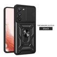 thumbnail image 1 of Heavy Duty Case for Samsung Galaxy S23, Camera Lens Sliding Rugged PC + Soft TPU Hybrid Shockproof Anti-Slip Cover with Magnetic Car Mount Ring Holder Kickstand Case,Black, 1 of 9