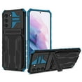 thumbnail image 1 of Heavy Duty Case for Samsung Galaxy S24 FE Credit Card Holder Cover with Kickstand, Military Grade Dual-Layers Rugged Shockproof Lens Protection Case for Samsung Galaxy S24 FE, Blue, 1 of 9