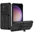 thumbnail image 1 of Heavy Duty Case for Samsung Galaxy S25 Plus Credit Card Holder Cover with Kickstand, Military Grade Dual-Layers Rugged Shockproof Lens Protection Case for Samsung Galaxy S25 Plus, Black, 1 of 9