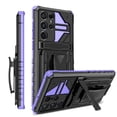 thumbnail image 1 of Heavy Duty Case for Samsung Galaxy S25 Ultra, Military Grade Shockproof Rugged Cover with Hidden Bracket Removable Belt Clip Heat Dissipation Anti-Fall Case for Samsung Galaxy S25 Ultra, Purple, 1 of 12