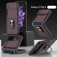 thumbnail image 1 of Heavy Duty Case for Samsung Z Flip 4 5G 2022, Galaxy Flip 4 Case Armor with Camera Cover Protection Holder Stand Rugged Shockproof Bumper Rubber Defender Men Outdoor Gift, NOT Metal Case, Winered, 1 of 11