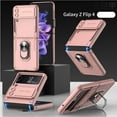 thumbnail image 1 of Heavy Duty Case for Samsung Z Flip 4 5G 2022, Galaxy Flip 4 Case Armor with Camera Cover Protection Holder Stand Rugged Shockproof Bumper Rubber Defender Men Outdoor Gift, NOT Metal Case, Pink, 1 of 11