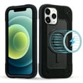 thumbnail image 1 of Heavy Duty Case for iPhone 12 Pro Max, Rugged PC Soft TPU Shockproof Magnet Triple-Layers Protective Cover Compatible with MagSafe Wireless Charging Military Grade Lens Protection Case,Black, 1 of 5
