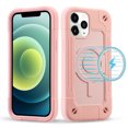 thumbnail image 1 of Heavy Duty Case for iPhone 12/iPhone 12 Pro, Rugged PC Soft TPU Shockproof Magnet Triple-Layers Protective Cover Compatible with MagSafe Wireless Charging Military Grade Lens Protection Case,Rosegold, 1 of 1