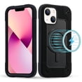 thumbnail image 1 of Heavy Duty Case for iPhone 13, Rugged PC Soft Silicone Shockproof Magnetic Triple-Layers Protective Cover Compatible with MagSafe Wireless Charging Military Grade Lens Protection Case,Black, 1 of 6