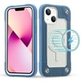 thumbnail image 1 of Heavy Duty Case for iPhone 13, Rugged PC Soft Silicone Shockproof Magnetic Triple-Layers Protective Cover Compatible with MagSafe Wireless Charging Military Grade Lens Protection Case,Deep Blue, 1 of 6