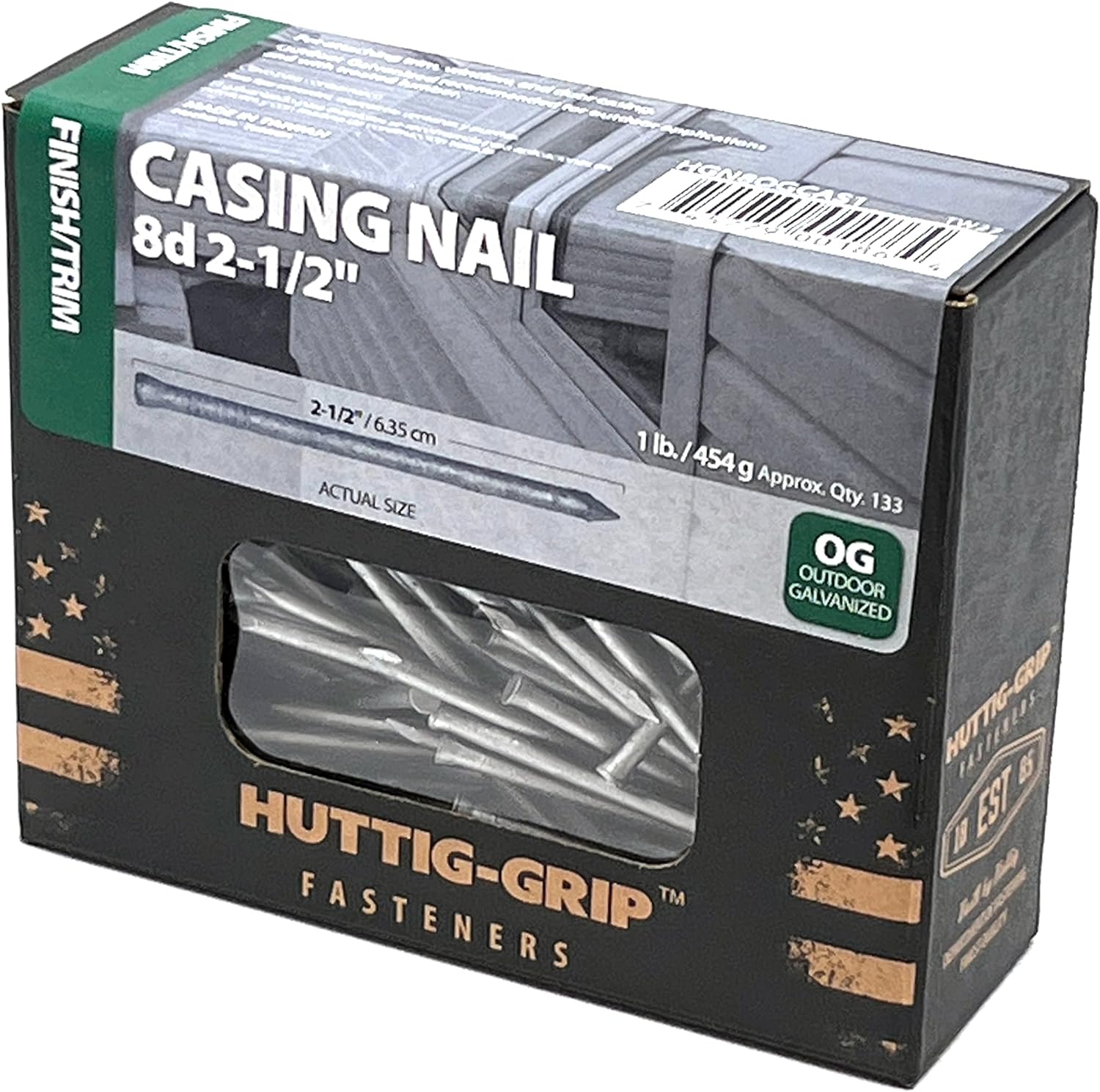 Heavy Duty Casing Nail 8D 21/2 Inches Finish Trim Series For Window