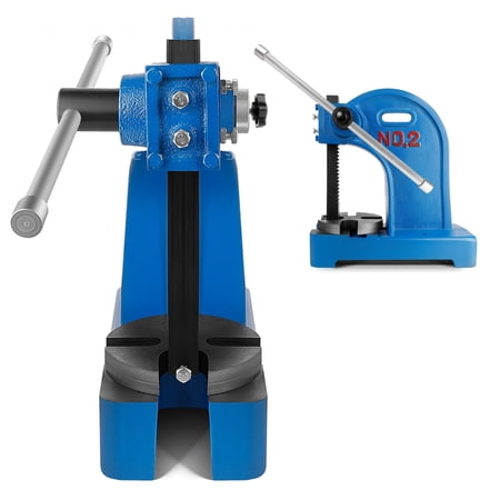Heavy Duty Cast Iron Arbor Press, Manual Ratchet Arbor Press, 2 Ton Reversible Ram Arbor Press for Bearing Pressing, Stamping, Punching, Riveting