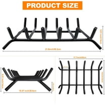 Heavy Duty Cast Iron Fireplace Grate - 21 Inch for Indoor and Outdoor Use