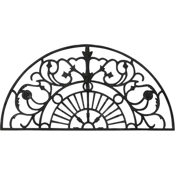 Heavy Duty Cast Iron Floor Doormat,Outdoor Non-Slip Front Door Mat,Entrance Mat,Shoe Scraper,29x 14.6,Half Round