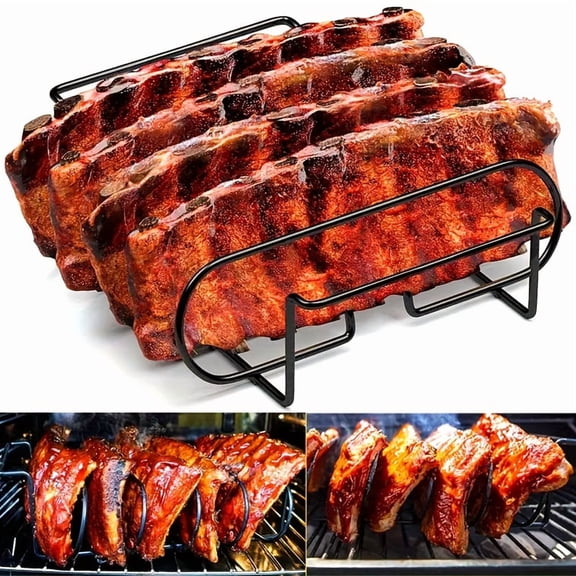 Heavy-Duty Cast Iron Grill Basket and Steak Holder with Non-Stick Cooking Mesh - Excellent for Preparing Steaks, Ribs, Chicken, Fish in Outdoor Settings - Great for Barbecue Parties