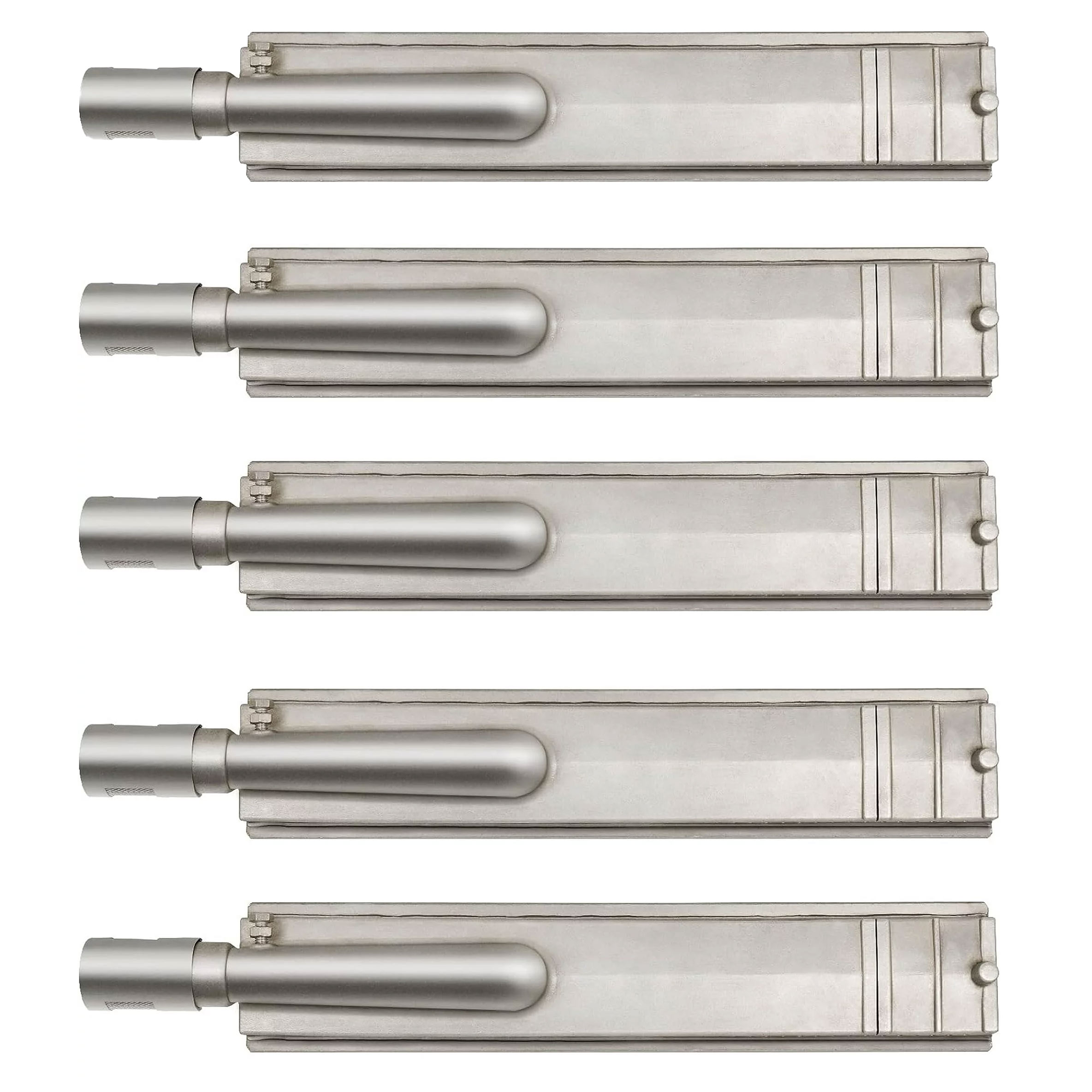 Heavy Duty Cast Stainless Steel 304 Grill Burner 5 Set for Bull, Outdoor Premium Gas BBQ Grill Burner Replacement for Bull Lion Cal Flame Blaze Aussie Bakers Chefs & Others