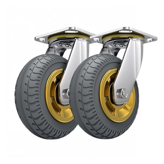 Heavy Duty Caster Set of 2, Swivel Caster Quiet Industrial Caster Wheels for Carts, Furniture, Dolly