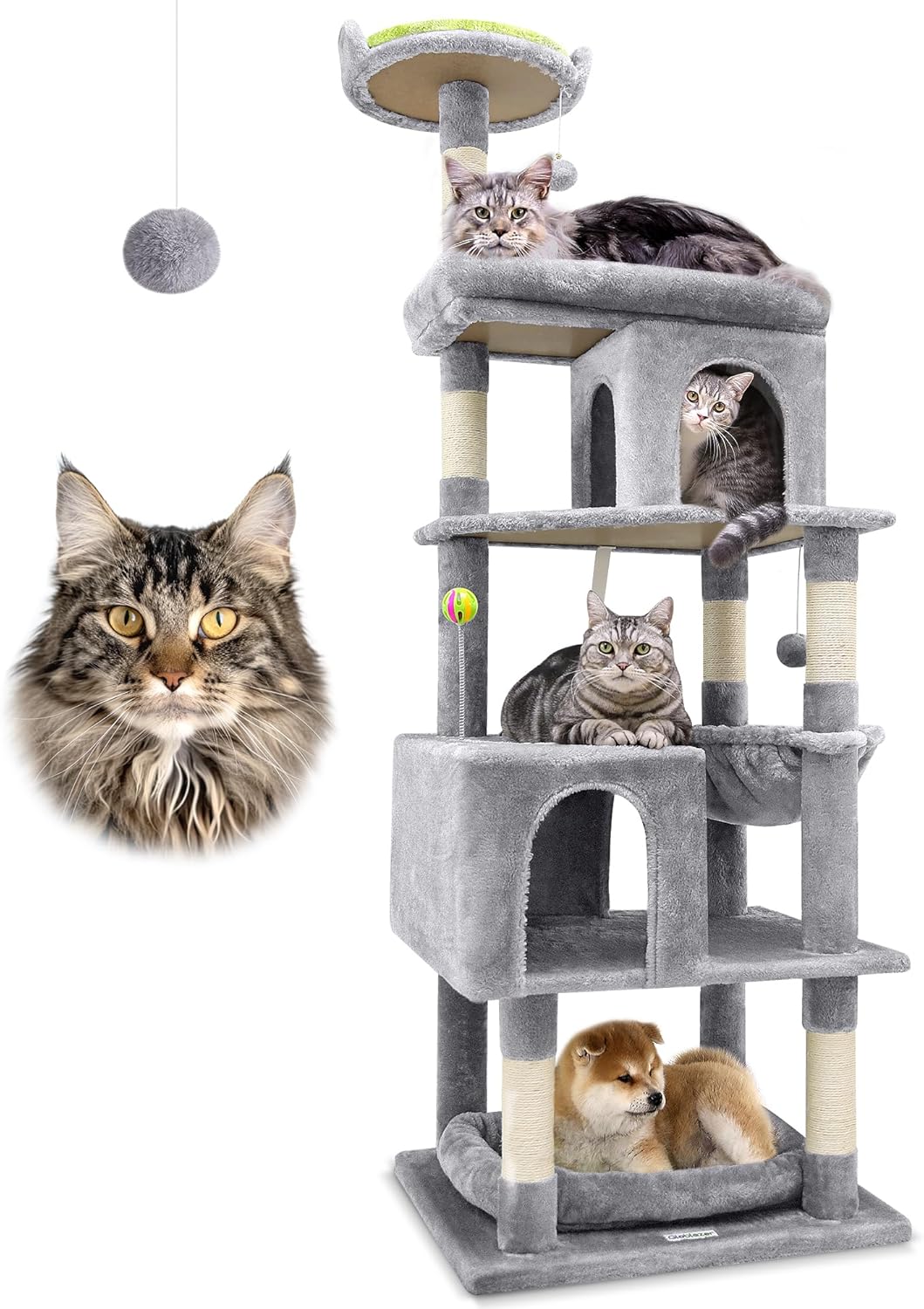 Heavy Duty Cat Trees for Large Cats, Sturdy 72in Maine Coon Cat Tree