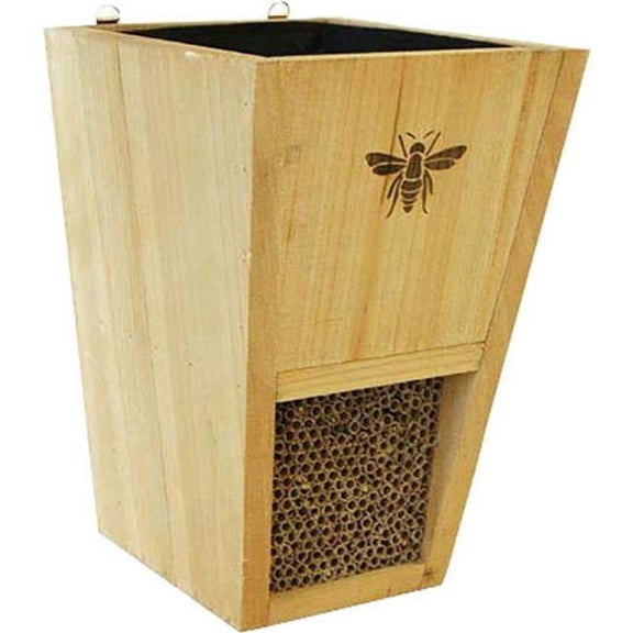Heavy Duty Cedar Mason Bee House Planter - Natural - Durable Design