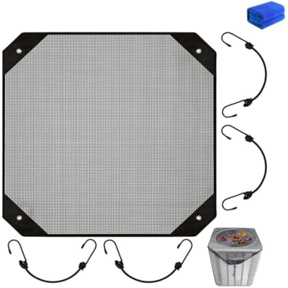 Heavy Duty Central Ac Cover, Solymall Airarmor, Graddi Central Air Conditioner Cover, Olygee/Fanyil Waterproof Mesh Air Conditioner Covers For Outside, Universal Ac Leaf Guard For Outdoor Units (A-1)