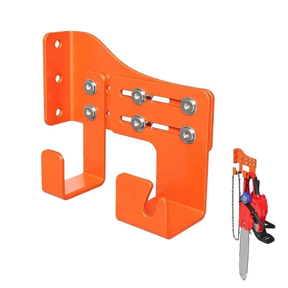Heavy Duty Chainsaw Wall Mount Bracket 2 Hooks Adjustable Saw Hanger Rust For Garage Storage Workshop Rack