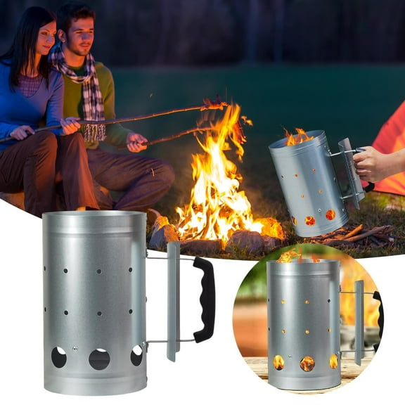 Heavy Duty Charcoal Chimney Starter for BBQ Grill – Rapid Fire Starter for Charcoal, Briquettes & Coal – Compact Easy to Use Chimney Lighter for Outdoor Grilling, Camping Barbecue Accessories