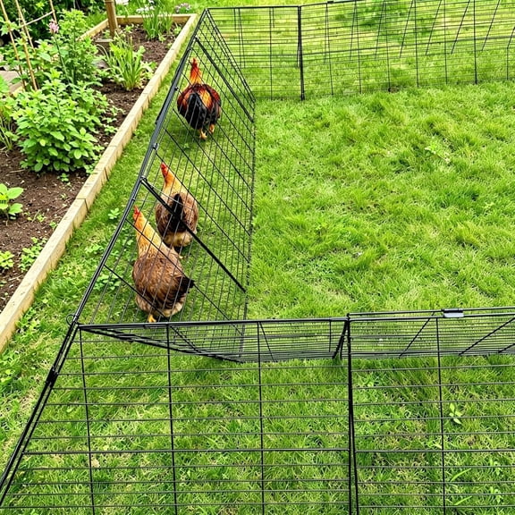 Heavy Duty Chicken Run Tunnel for Yard & Outside, Foldable & Expandable Chicken Tunnel, Portable Predator-Proof Poultry Playpen for Chickens, Rabbits & Ducks