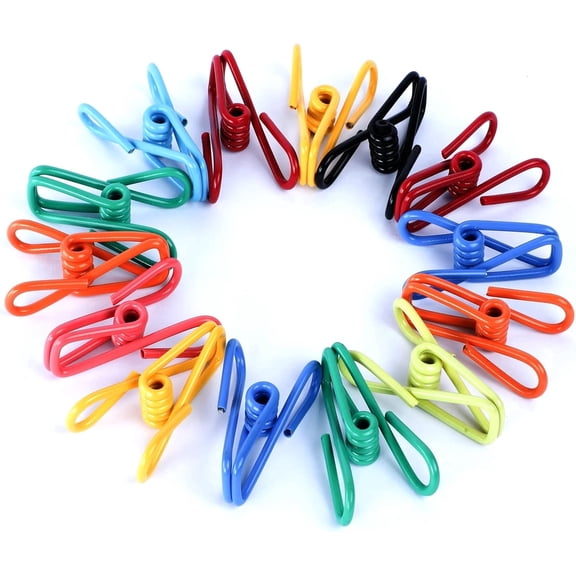 Heavy Duty Chip Clips, 50 Pack Stainless Steel Utility Clips with PVC Coating for Food Bags, Clothes & Paper, Non-Slip & Rustproof Small Wire Clamps