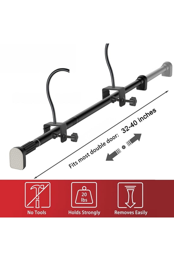 Garland Hanger for Front Door, Adjustable Fits 32"- 80" Doors, Heavy-Duty Christmas Halloween Decoration Holder for Wreaths, No Screws, Drilling, Glue-Damage-Free(S(32"- 40"))