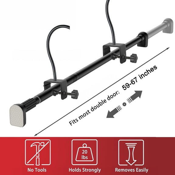 Heavy Duty Christmas Garland Hanger Stand with Adjustable Telescopic Pole (31-39"),Sturdy Metal Hook for Wreaths,Lights & Holiday Decorations,Easy to Assemble,Includes Gloves,Wall & Corner Mount