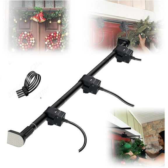 Heavy Duty Christmas Wreath Hanger Stand for Front Door - Sturdy Metal Hook for Hanging Outdoor Christmas Garland, Light Strings, And Holiday Decorations, Space Saving Decorative Display Holder