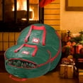thumbnail image 1 of Heavy Duty Christmas Wreath Storage Bag Handles Made Of Durable 600D Oxford Polyester Material Storage Bag Extra Large Holiday Wreaths Container (Green,35.8 Inch), 1 of 7