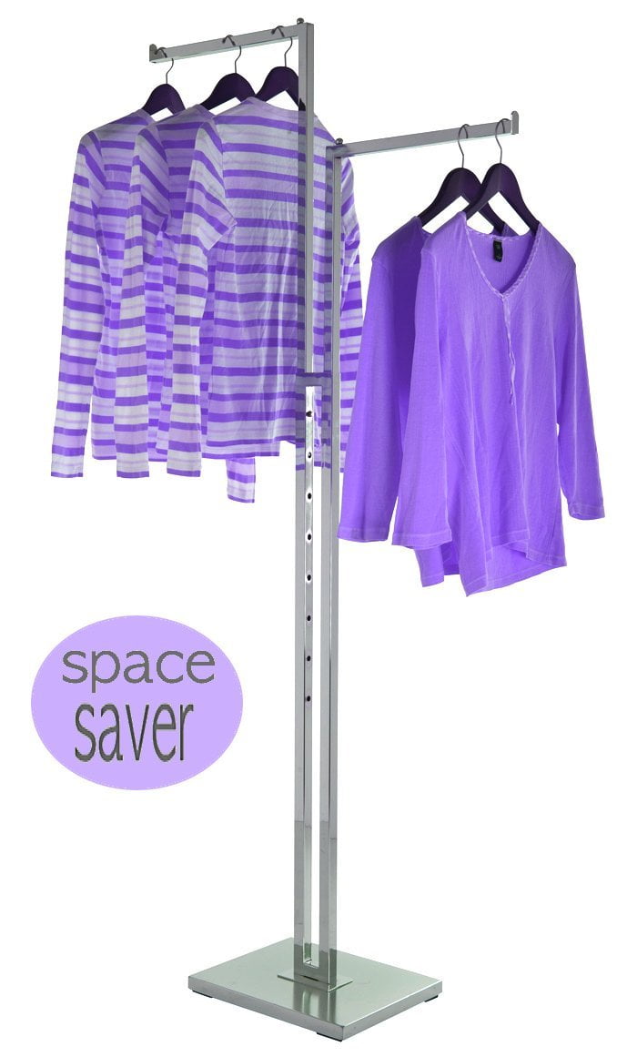 Heavy Duty Chrome Way Clothes Rack, Adjustable Height Arms