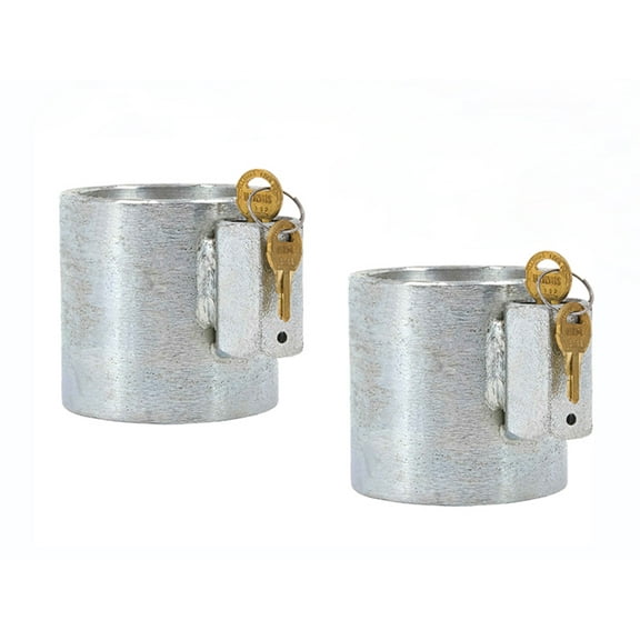 Heavy Duty Chrome King Pin Lock 2.90" Diameter Keyed Unique Made in USA | Trailer Hitch Lock Works with RV 5th Wheel Keyed Unique (2 Pack)