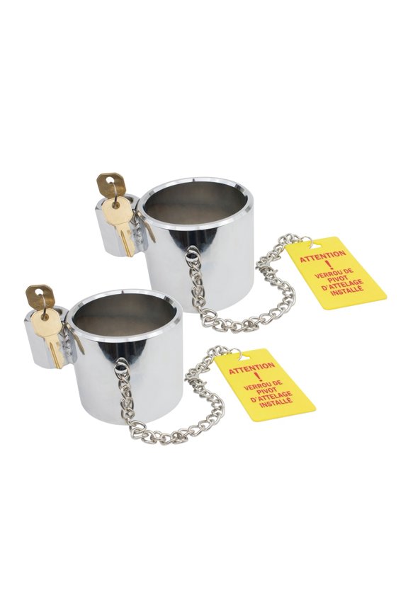 Heavy Duty Chrome King Pin Lock with 2 Unique Keys | Trailer Hitch Lock Works with RV 5th Wheel Keyed Unique - 2 Pack