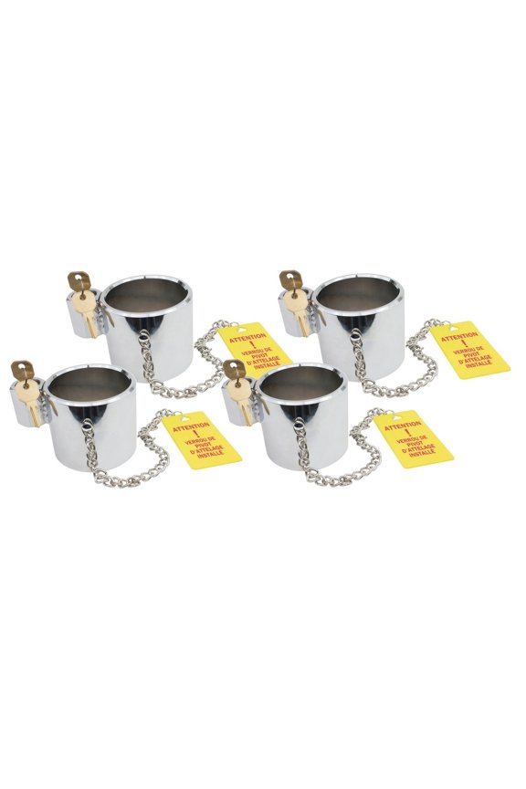 Heavy Duty Chrome King Pin Lock with 2 Unique Keys | Trailer Hitch Lock Works with RV 5th Wheel Keyed Unique - 4 Pack
